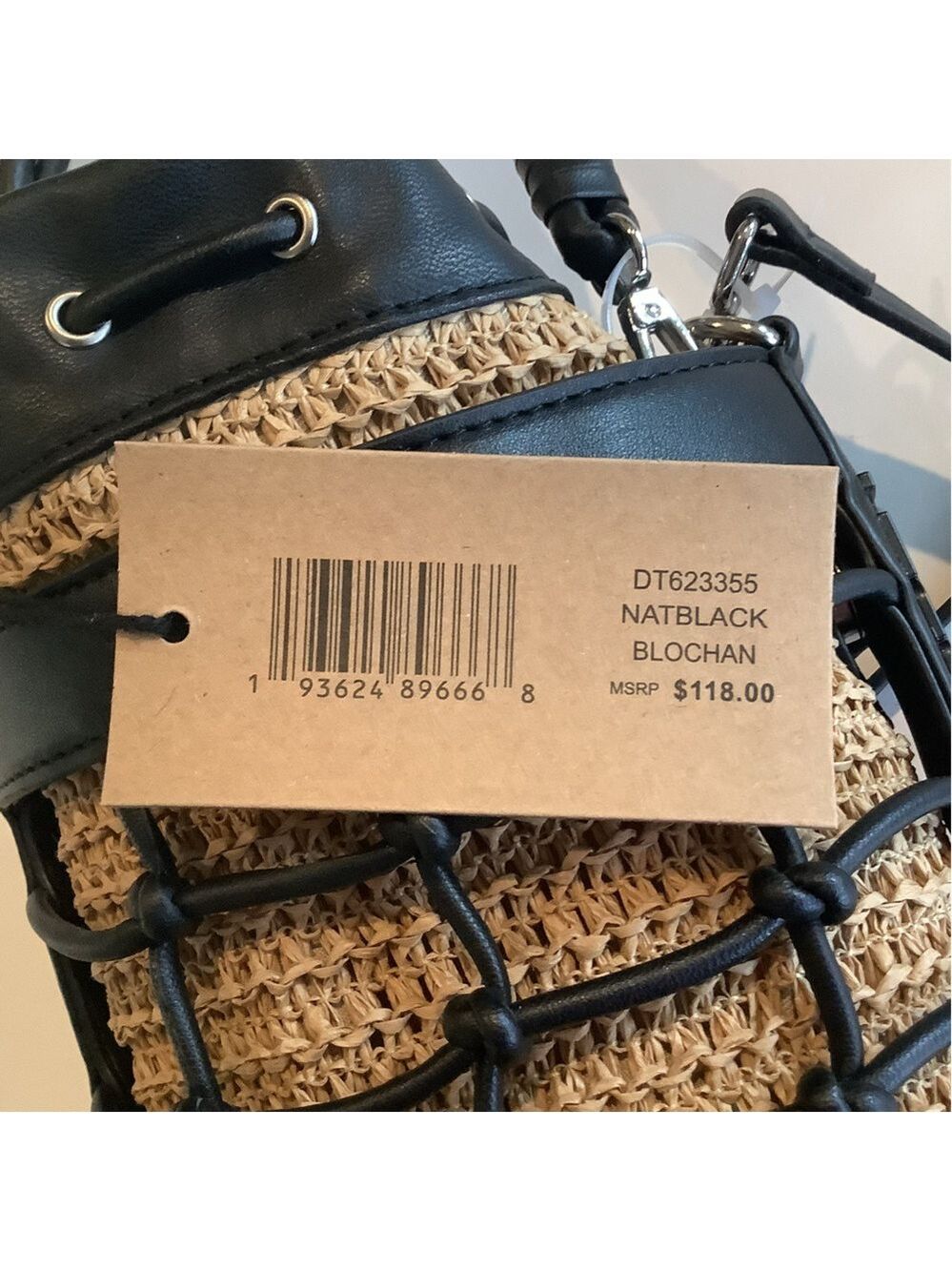Steve Madden Natblack Blochan Drawstring Bucket Bag New - Picture 6 of 6